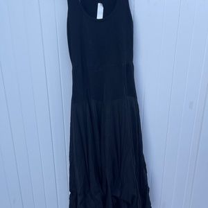 Solitaire, Cotton Black Bohemian Dress, Jersey Top. Never Worn